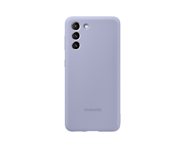 Samsung S21 silicone case, buy online at Samsung official store, available in violet, black, light gray and pink colour.