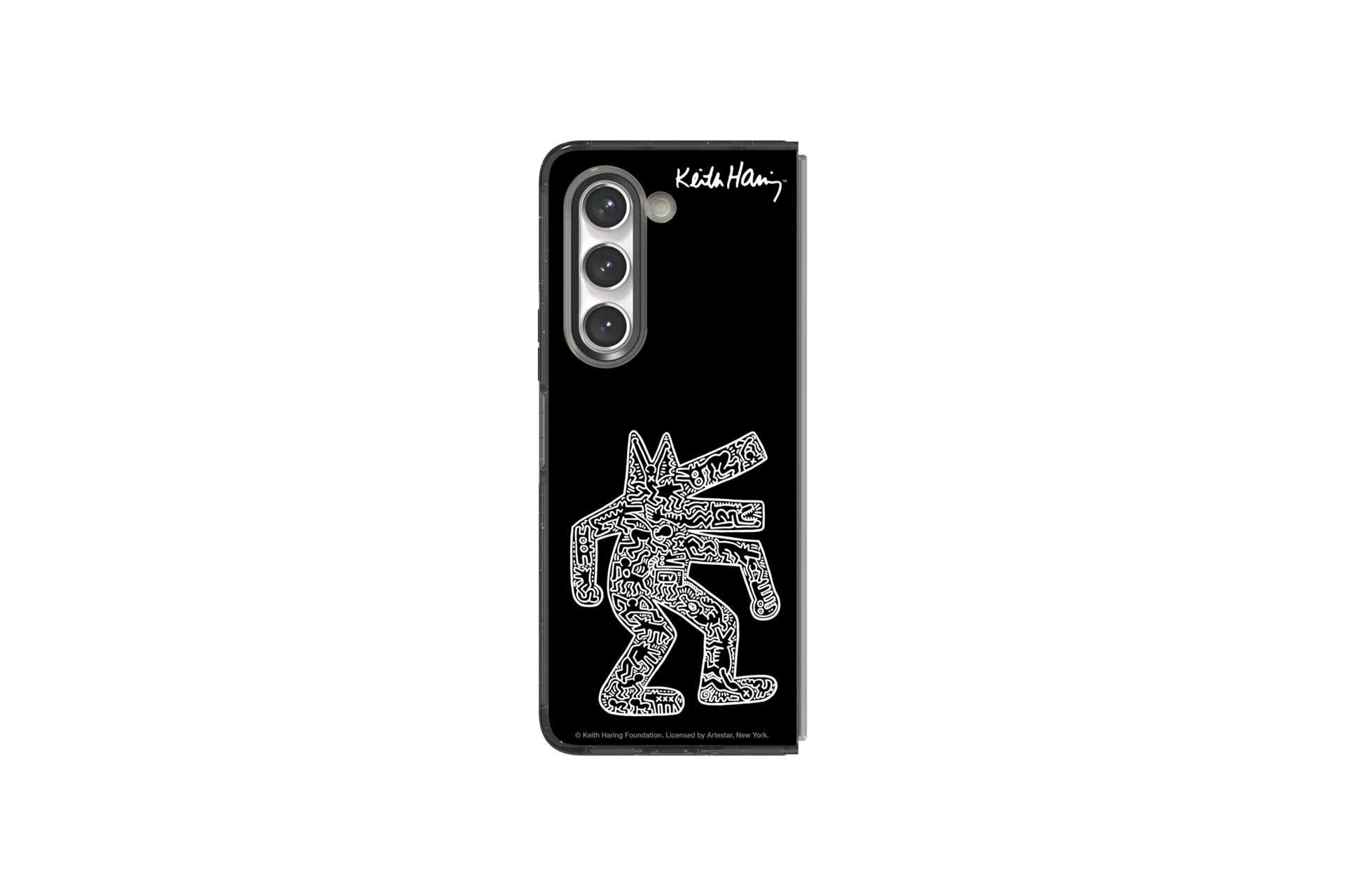 Keith Haring Black Eco Friends Case for Galaxy Z Fold5 Black