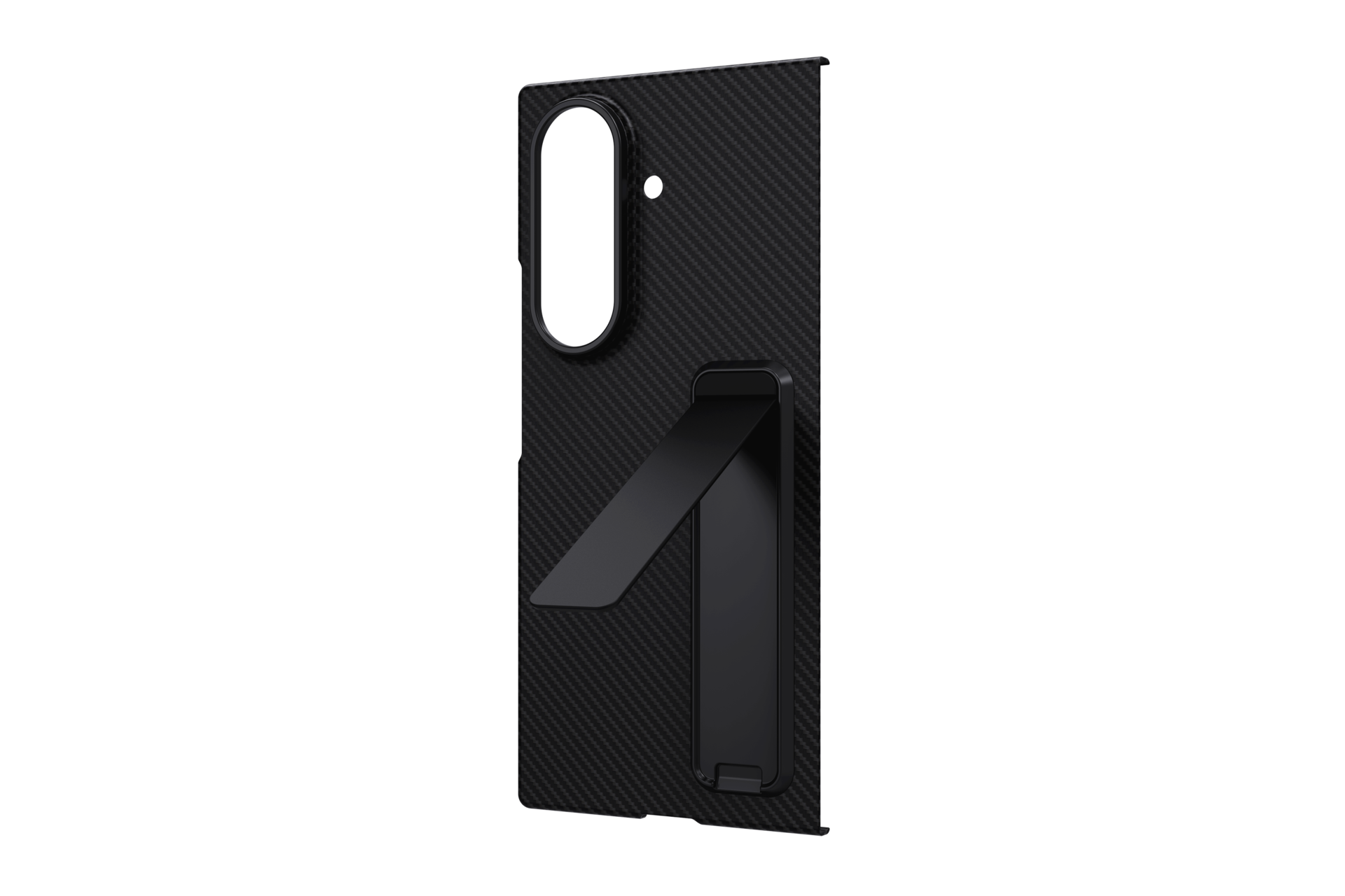 Galaxy Z TriFold Carbon Standing Case FrontOpen Black 