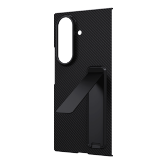 Galaxy Z TriFold Carbon Standing Case FrontOpen Black 