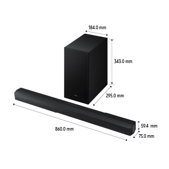 Dimension of HW-B650F/XS 