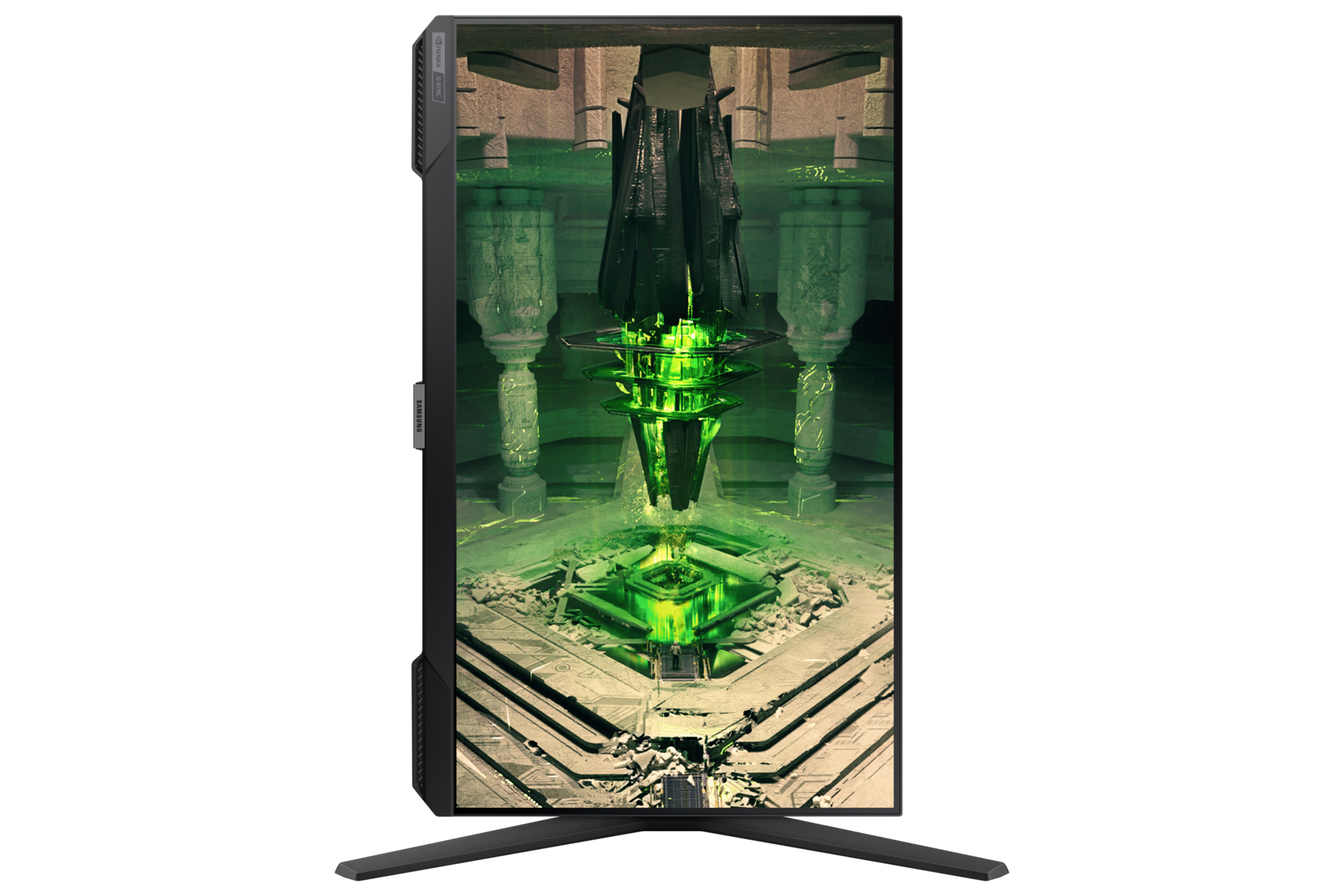 Samsung 25" Odyssey G4 Gaming Monitor (LS25BG400EEXXS) in Black - Front Pivot View