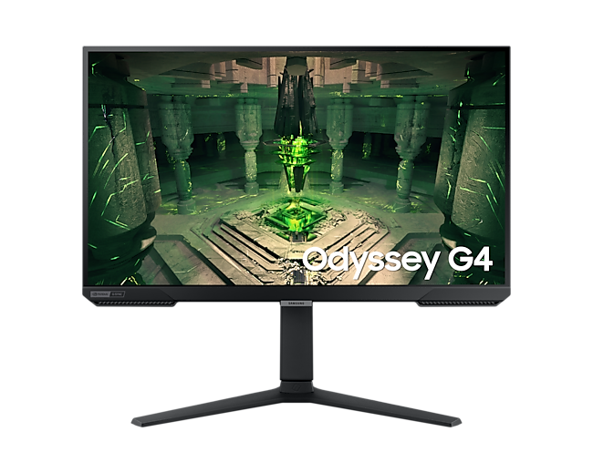 Samsung 27" Odyssey G4 Gaming Monitor (LS27BG400EEXXS) in Black - Front View