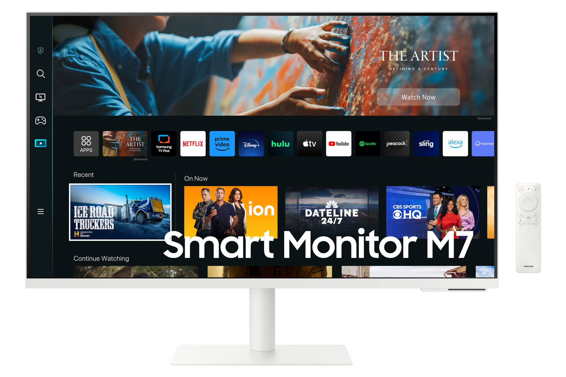 Front Of Samsung M7 27 Inch 4K Smart Monitor in White colour