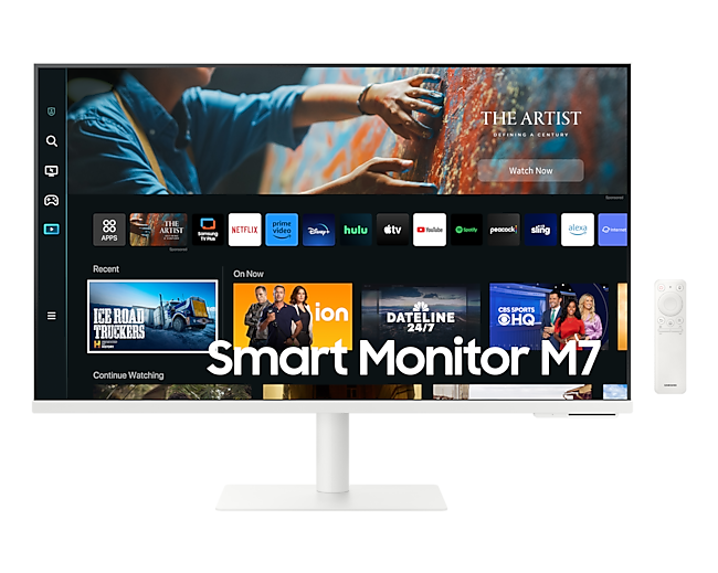 Front Of Samsung M7 27 Inch 4K Smart Monitor in White colour