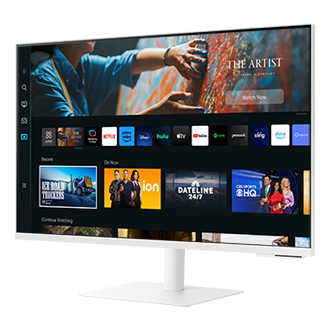 Right Perspective Of Samsung M7 27 Inch 4K Smart Monitor in White colour