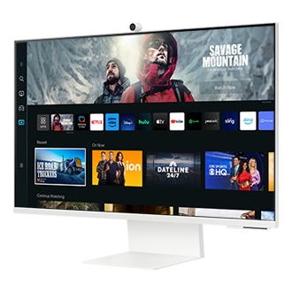 Right Perspective Of Samsung M8 27 Inch 4K Smart Monitor in White colour