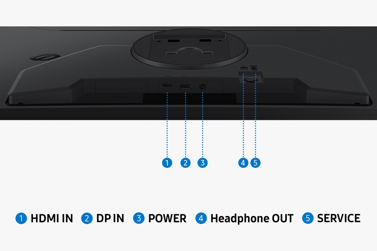 32" Odyssey G5 G50F QHD 180Hz Gaming Monitor Detail-Connectivity Black 