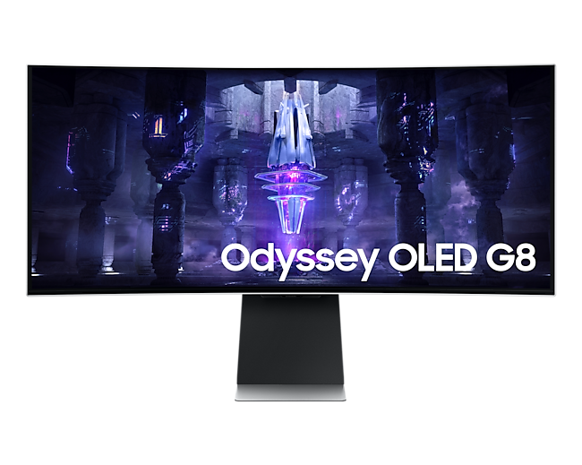 Samsung 34 inch Odyssey OLED G8 (LS34BG850SEXXS) in Silver - Front View
