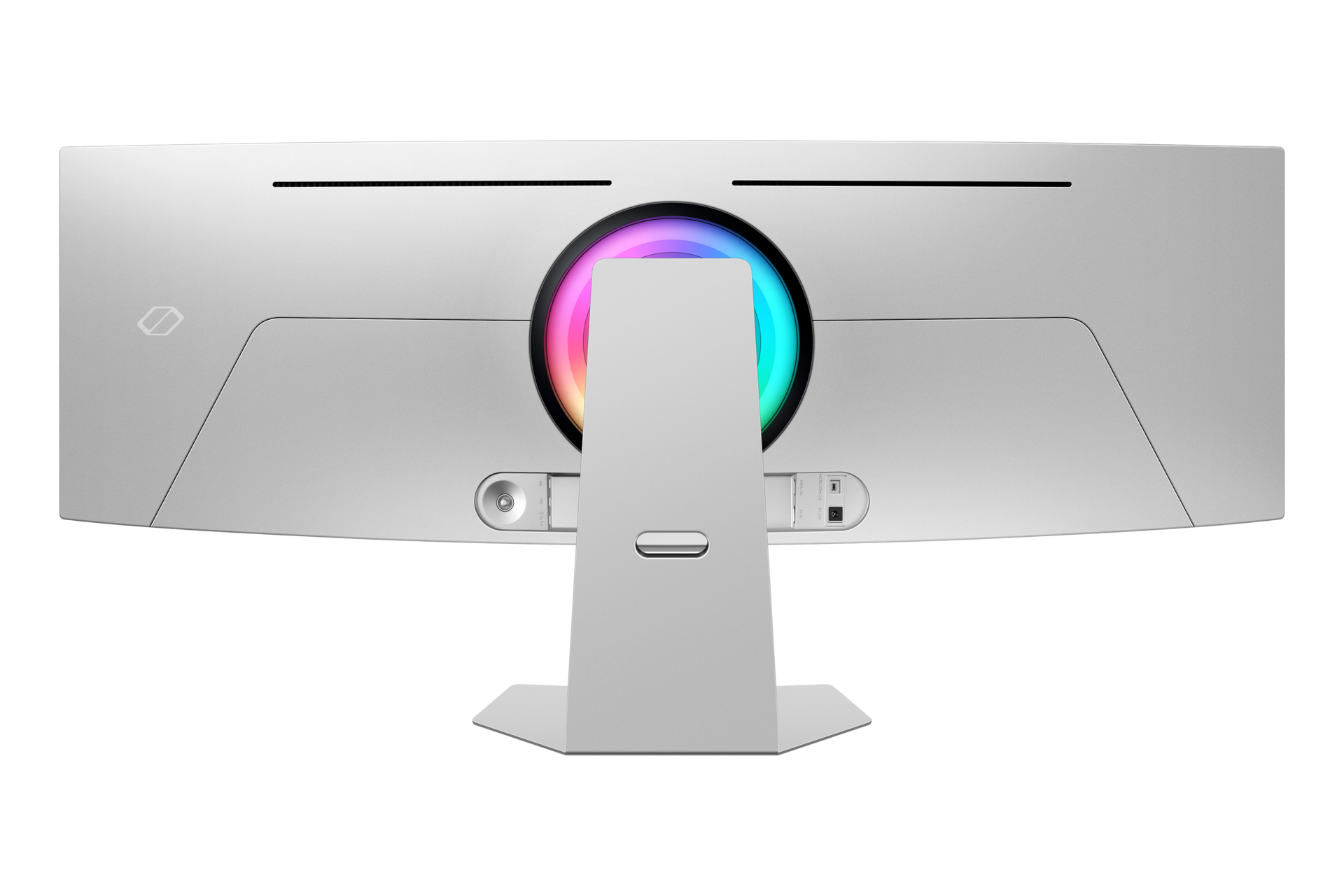 Back side of the Samsung Odyssey G9 (LS49CG954SEXXS) in Silver