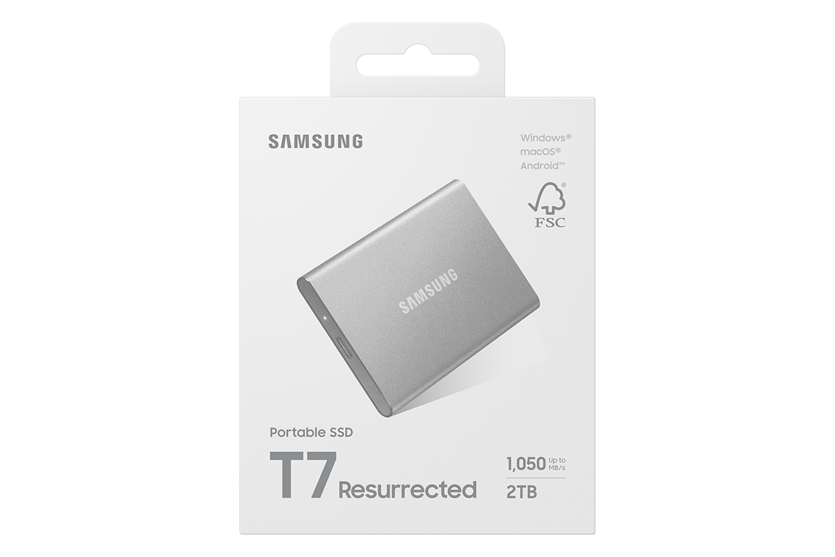 Portable SSD T7 Resurrected USB 3.2 Gen 2 2TB Silver