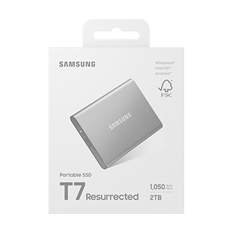 Portable SSD T7 Resurrected USB 3.2 Gen 2 2TB Silver