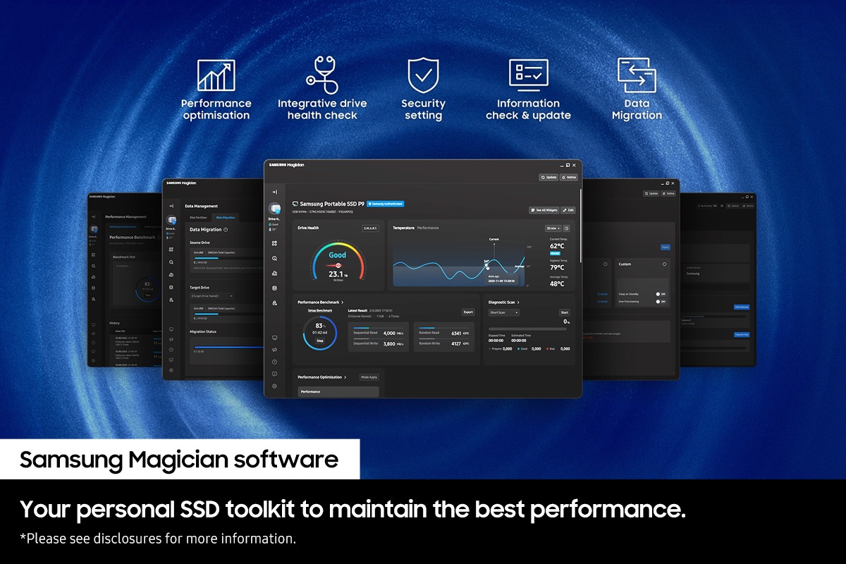 Portable SSD P9 USB4 Gen 3x2 8TB Jet Black