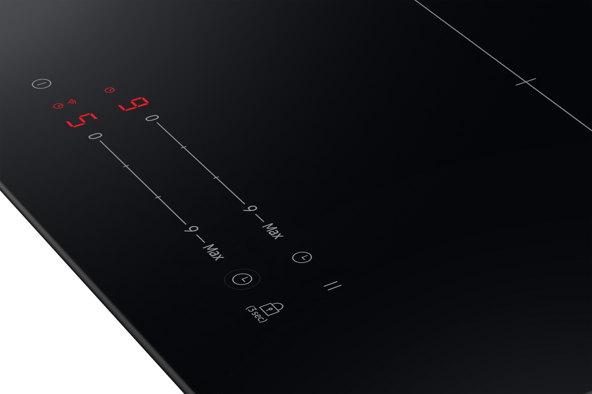 30cm Induction Hob Detail1 Black 