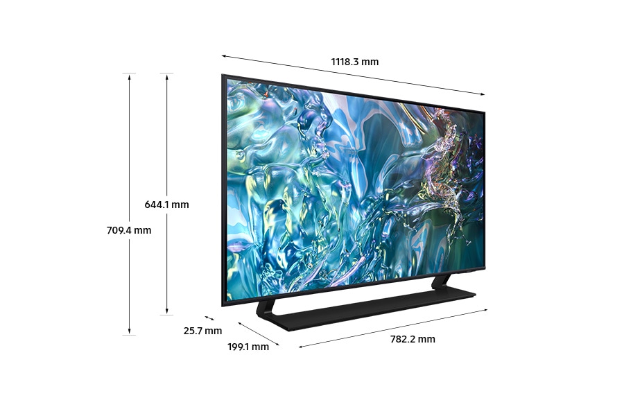 Net Dimension of Samsung Q60D 50" QLED 4K Smart TV (2024) available for purchase at Samsung Singapore.