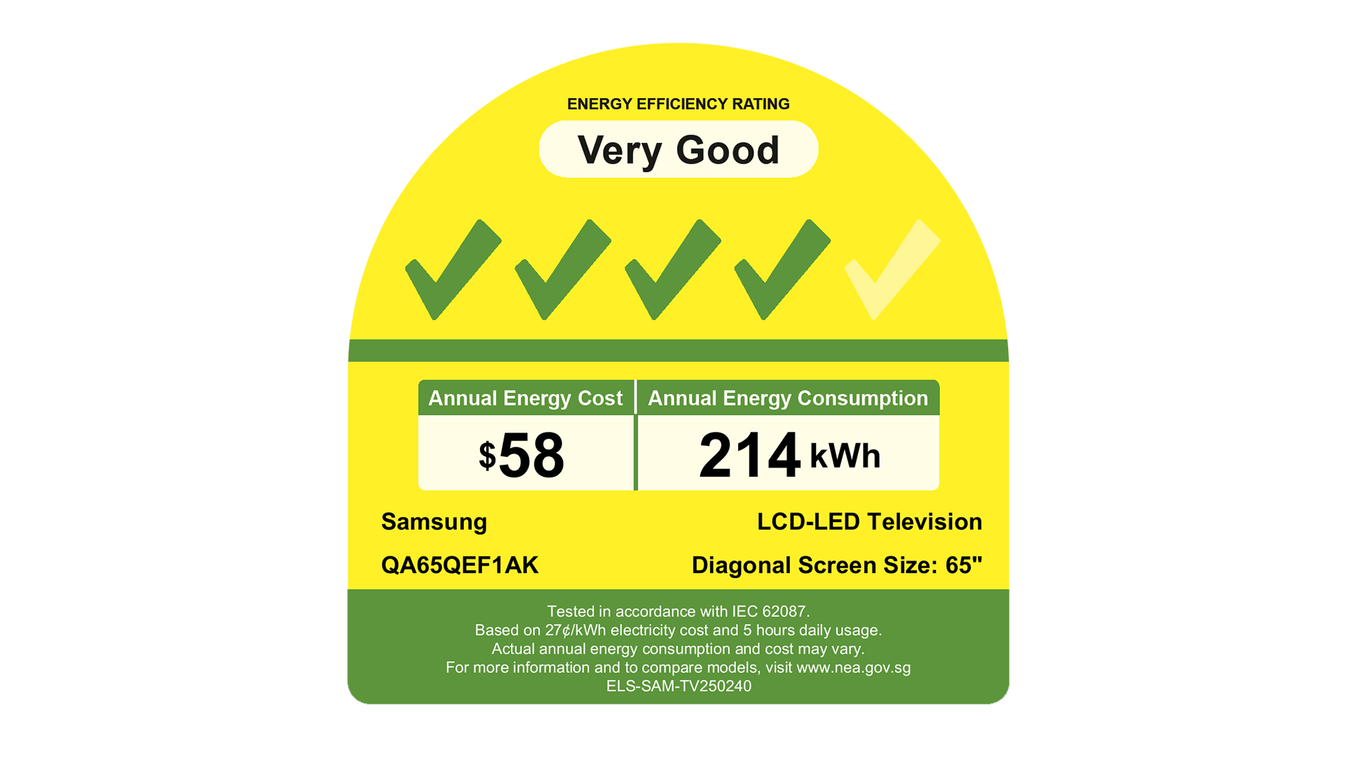 65" QLED QEF1 4K Samsung Vision AI Smart TV Titanium Gray - Energy Label