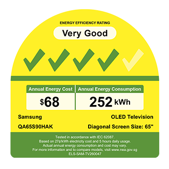 65" OLED S90H 4K Samsung Vision AI Smart TV (2026) Graphite