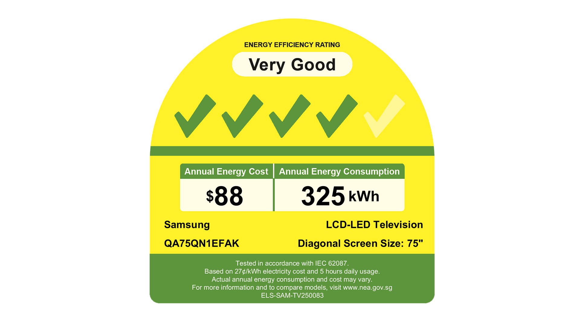 75" Neo QLED QN1EF 4K Samsung Vision AI Smart TV Black - Energy Label