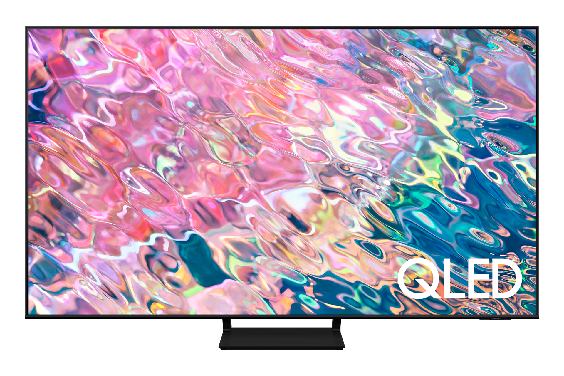 85 inch Samsung smart tv - left perspective. q60b, qled 4k tv, 2022 model (QA85Q60BAKXXS).