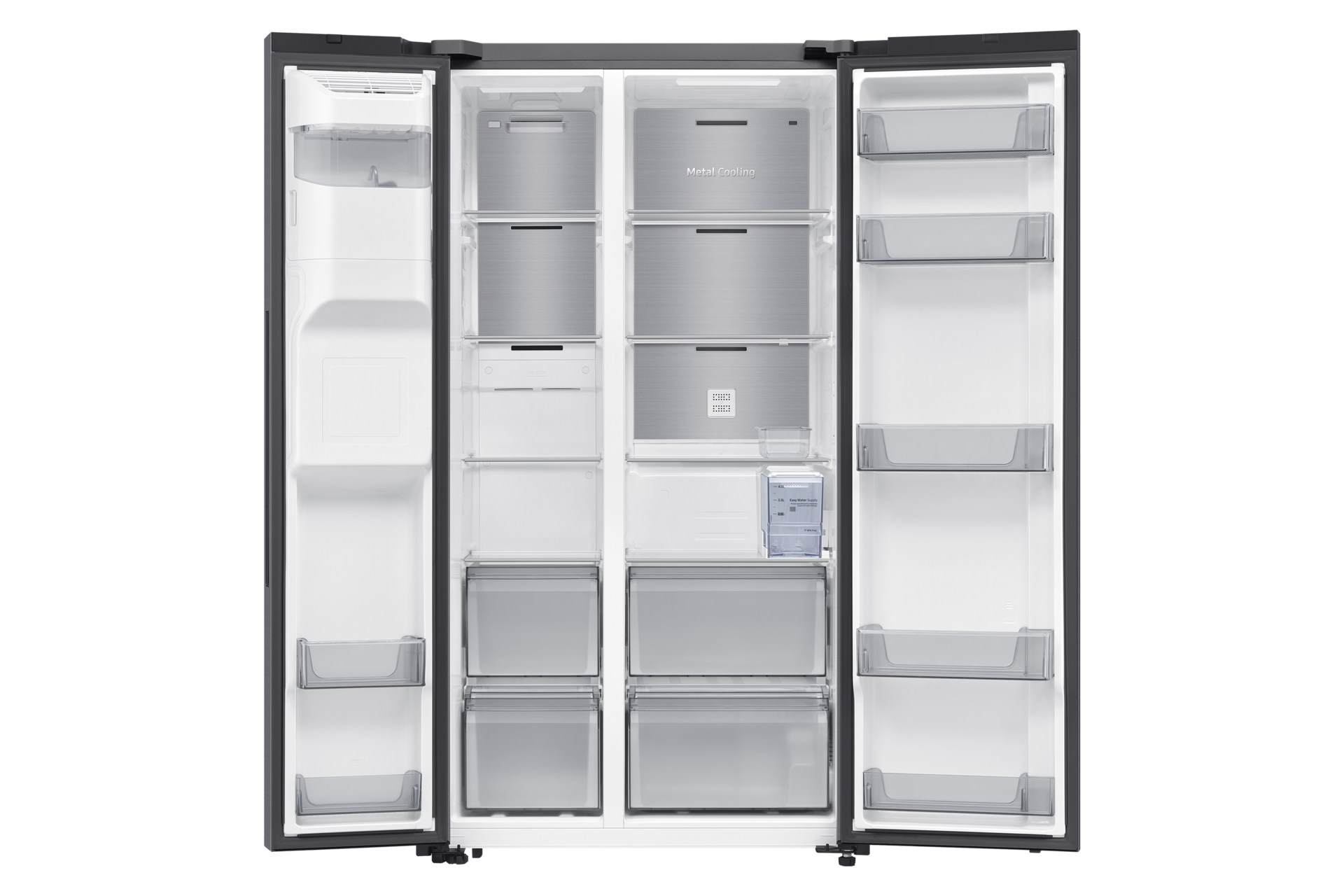 655 L Refrigerator SBS RS70F65Q3TSS Bespoke  Front-Open-without-food Silver 