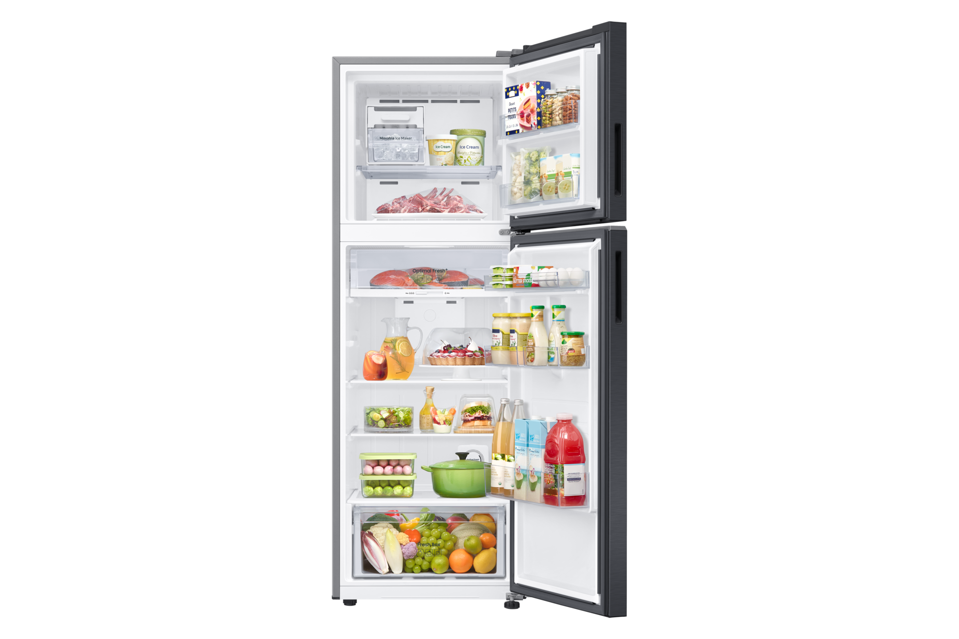 348L Refrigerator TMF All-Around Cooling Front-Open-With-Food Black 