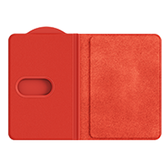 Magnet Card Wallet FrontOpen Coral Red 