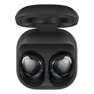 Samsung Galaxy Buds2 (Black) in Charging Case — Top View