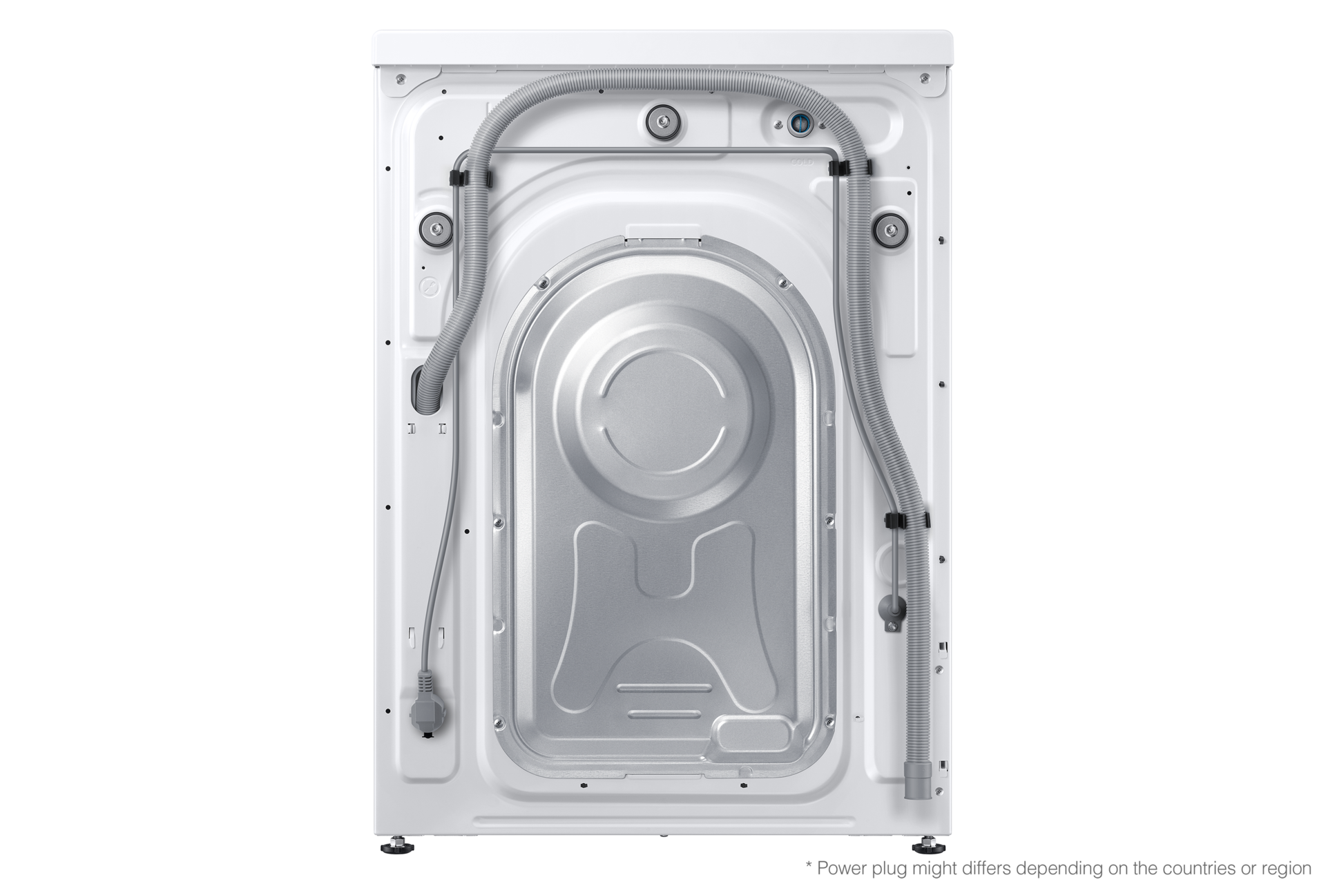 Discover Samsung WD80TA046BE/SP features now. EcoBubble™, 8Kg, Washer Dryer, 4 Ticks seen from the back