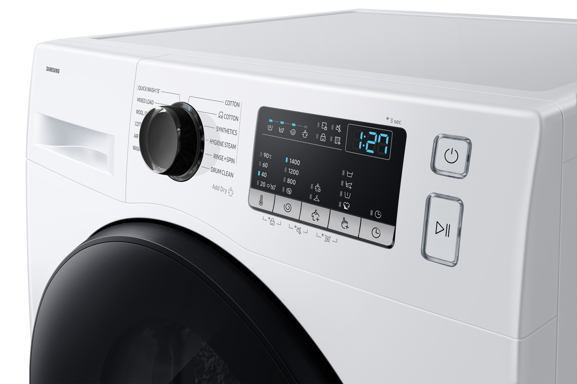 Washer Dryer Combo Hygiene Steam 9kg + 6kg Panel-Control1 White 