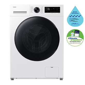 Washer Dryer Combo AI Energy Mode 9kg + 6kg Front White, 4 ticks Water Efficiency, Climate Vouchers