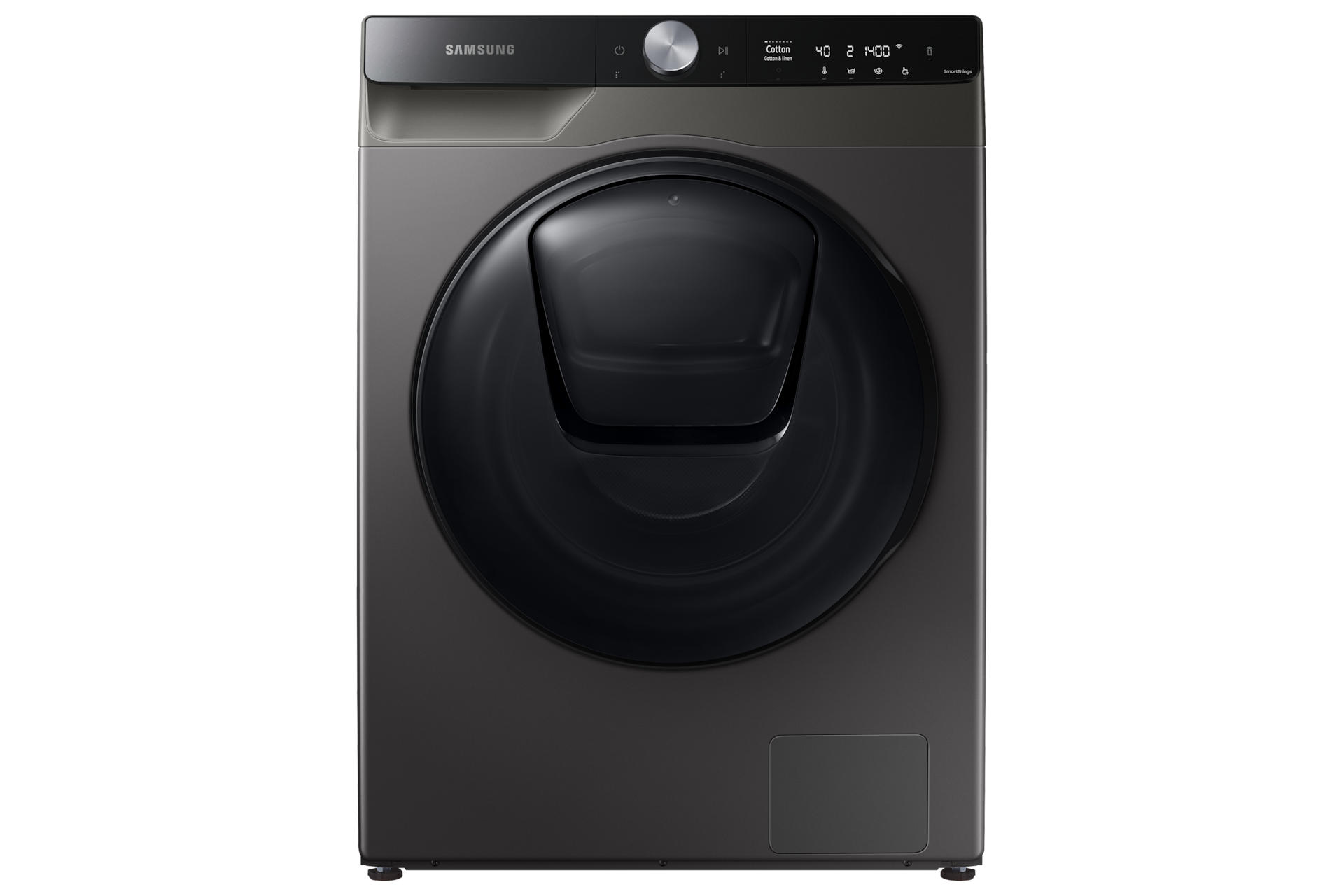 Buy Samsung WD90T754DBX/SP now. QuickDrive™, 9Kg, Washer Dryer, 4 Ticks in grey viewed from the front