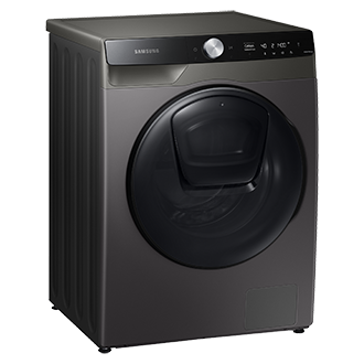 Shop for WD90T754DBX/SP now. QuickDrive™, 9Kg, Washer Dryer, 4 Ticks in grey seen from left perspective view
