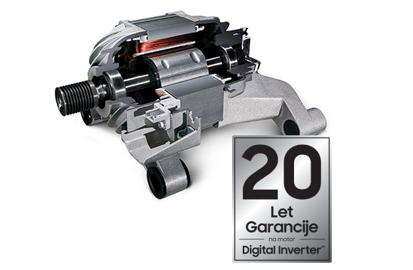 Motor pralnega stroja z digitalno invertersko tehnologijo daje 20-letno garancijo.