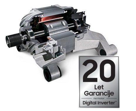 Motor pralnega stroja z digitalno invertersko tehnologijo daje 20-letno garancijo.