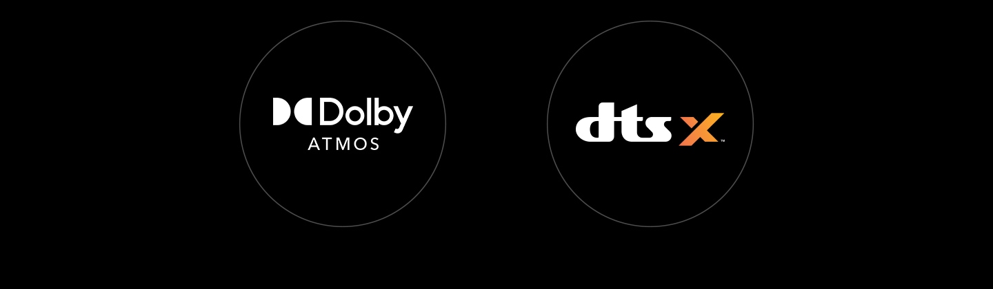 Ikona Dolby Atmos in ikona DTS:X.