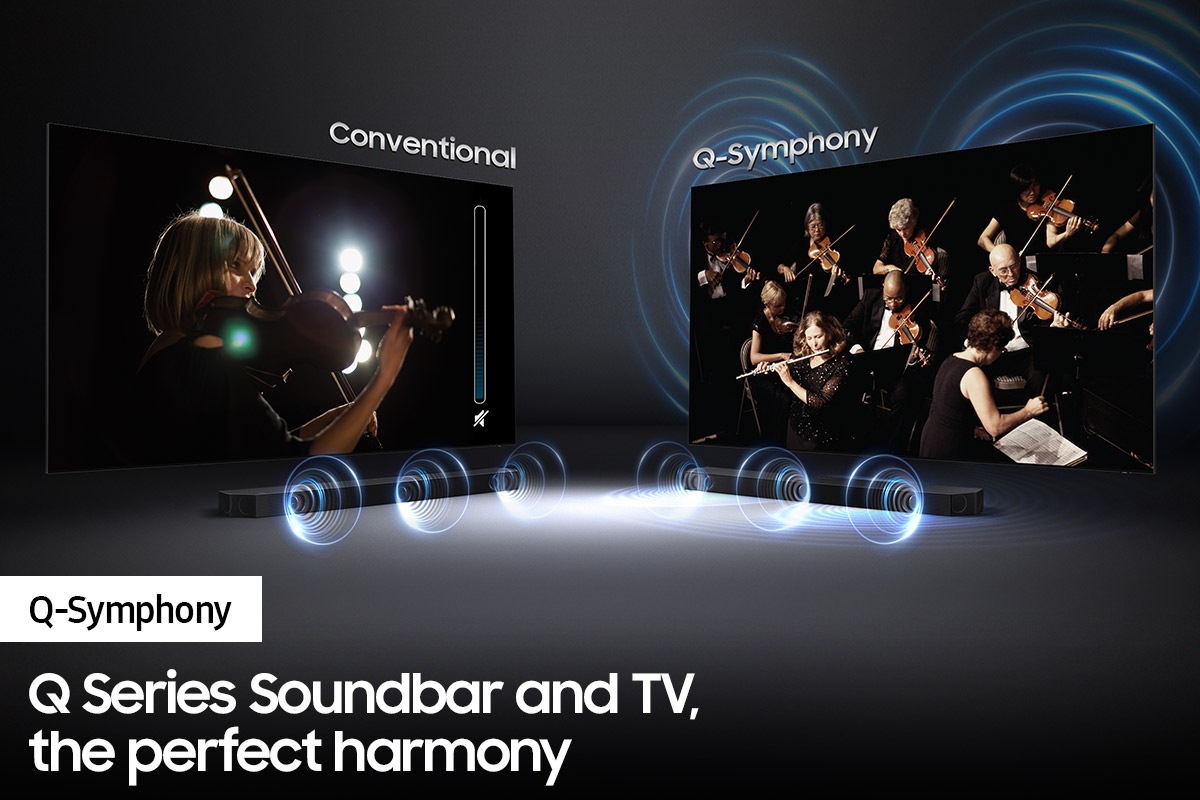 [Q-sér~íés S~óúñd~bár H~W-Q990F, 11.1.4 c~h, Blú~étóó~th, Wí~-Fí, Sú~bwóó~fér & R~éár S~péák~ér (2025) Bl~áck]