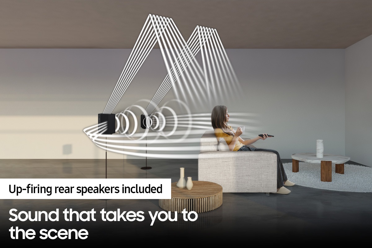 [Q-sér~íés S~óúñd~bár H~W-Q990F, 11.1.4 c~h, Blú~étóó~th, Wí~-Fí, Sú~bwóó~fér & R~éár S~péák~ér (2025) Bl~áck]