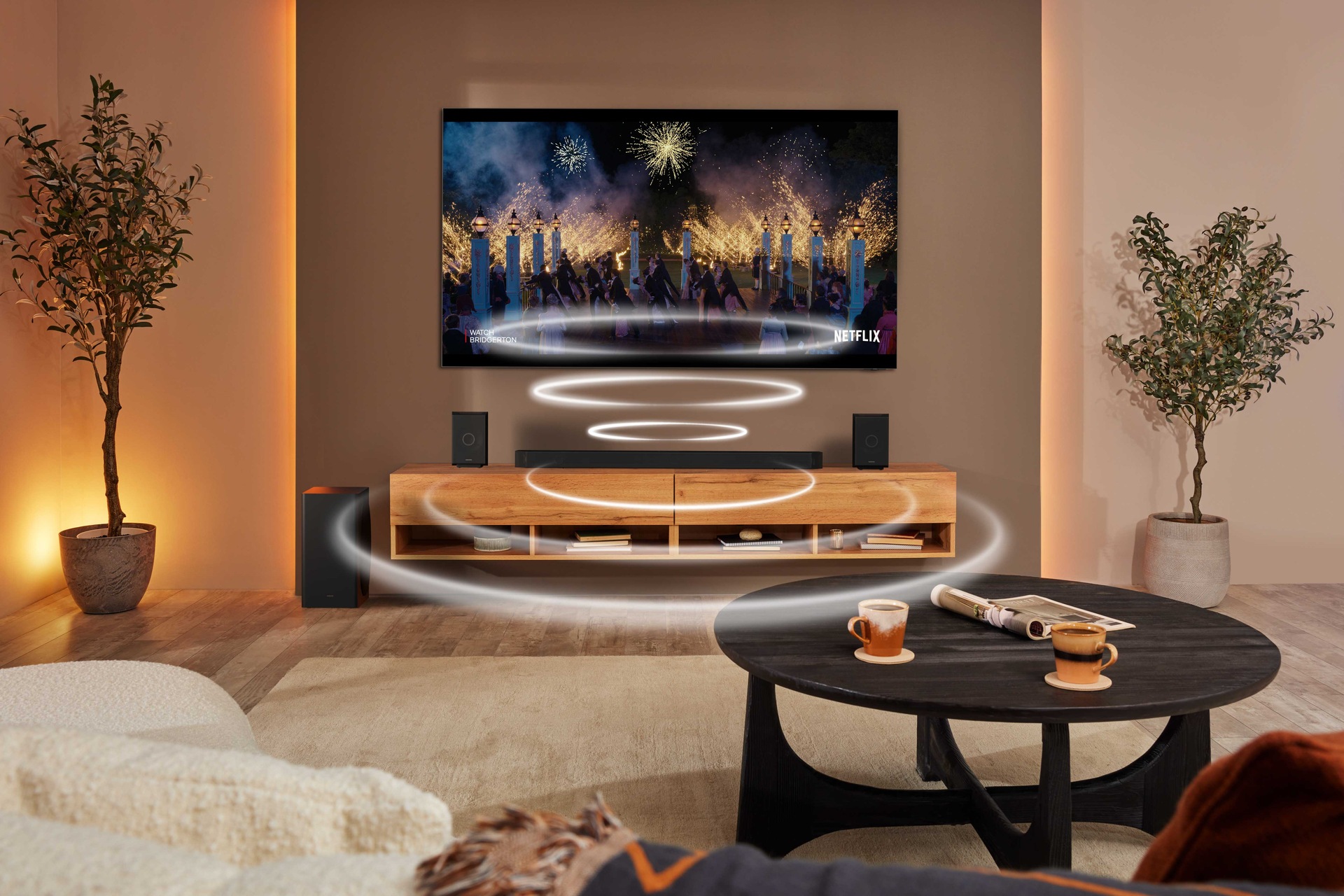 [Q-sér~íés S~óúñd~bár H~W-Q990F, 11.1.4 c~h, Blú~étóó~th, Wí~-Fí, Sú~bwóó~fér & R~éár S~péák~ér (2025) Bl~áck]