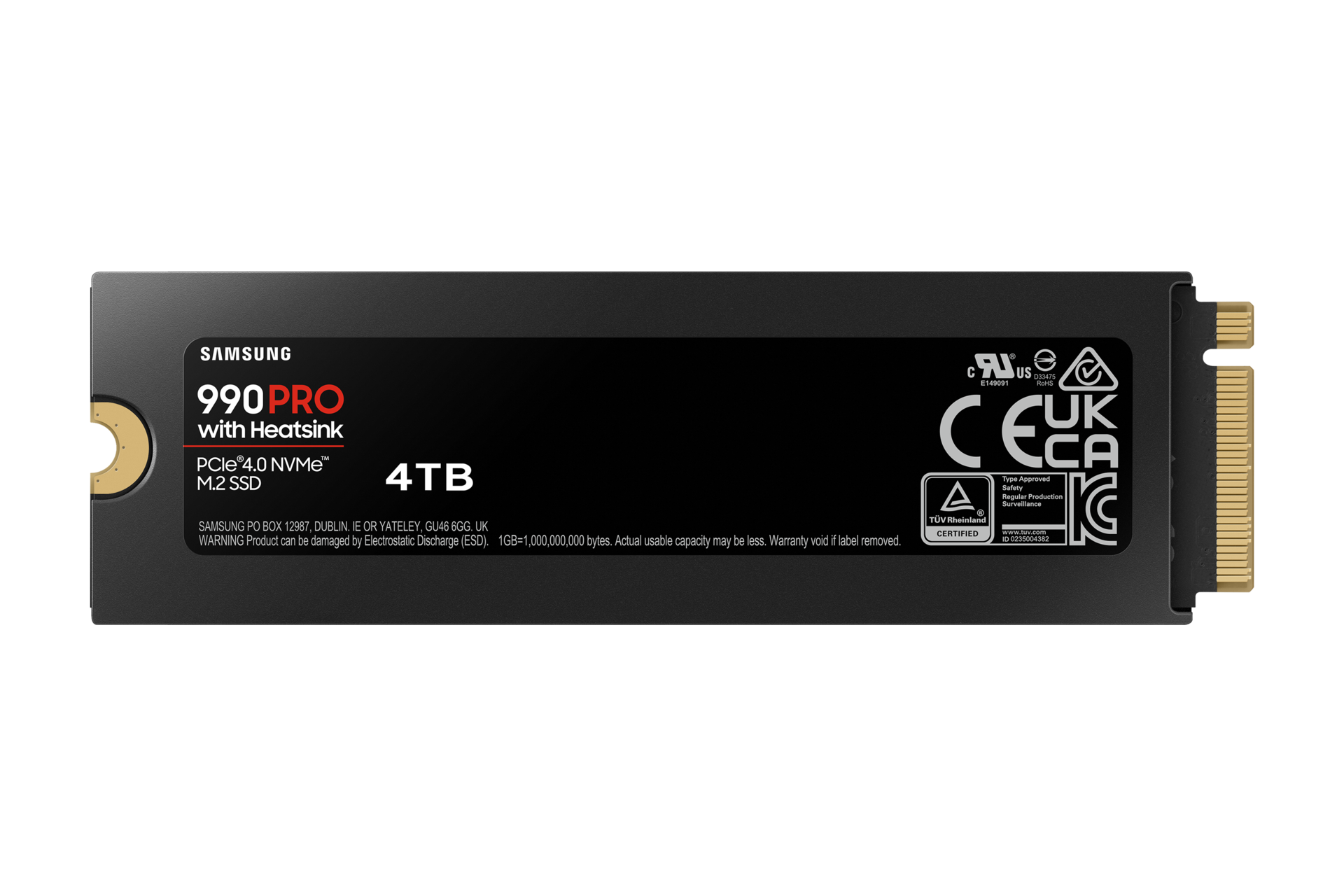 990 PRO z odvodnikom toplote PCIe 4.0 M.2 SSD zadnja stran, črn 