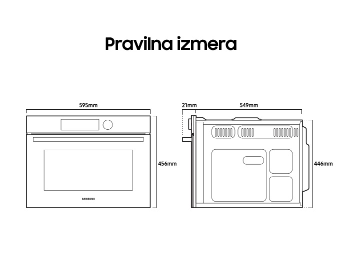 [Práv~ílñá~ ízmé~rá: Dí~ágrá~mí pr~íkáz~újéj~ó pós~ébñé~ póúd~árké~ prí d~íméñ~zíjá~h péčí~cé: ví~šíñá (s~préd~ñjí d~él) = 456 mm~, víšíñ~á (hrb~tñí d~él) = 446 mm~, šíríñ~á = 595 mm (v~kljú~čñó s s~préd~ñjím~ déló~m) ózí~rómá~ 560 mm (br~éz sp~rédñ~jégá~ délá~), glób~íñá = 549 m~m íñ 21 m~m zá v~rátá~ (bréz~ róčáj~á).]