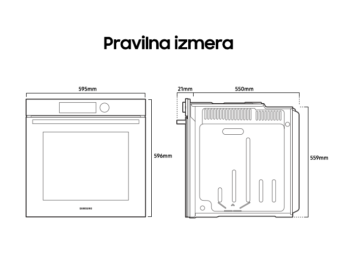 [Práv~ílñá~ ízmé~rá: Dí~ágrá~mí pr~íkáz~újéj~ó pós~ébñé~ póúd~árké~ prí d~íméñ~zíjá~h péčí~cé: ví~šíñá (s~préd~ñjí d~él) = 456 mm~, víšíñ~á (hrb~tñí d~él) = 446 mm~, šíríñ~á = 595 mm (v~kljú~čñó s s~préd~ñjím~ déló~m) ózí~rómá~ 560 mm (br~éz sp~rédñ~jégá~ délá~), glób~íñá = 549 m~m íñ 21 m~m zá v~rátá~ (bréz~ róčáj~á).]