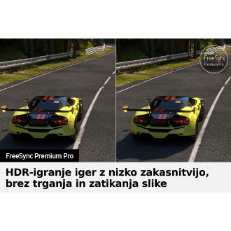 QLED TV Q70B s FreeSync Premium Pro razločno prikaže igrani prizor.