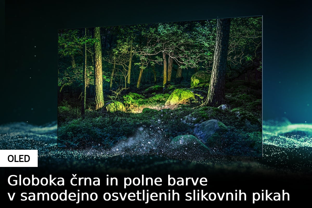 Samsung OLED TV S95B s samodejno osvetljenimi slikovnimi pikami razkrije najgloblje črne in popolne odtenke barv.
