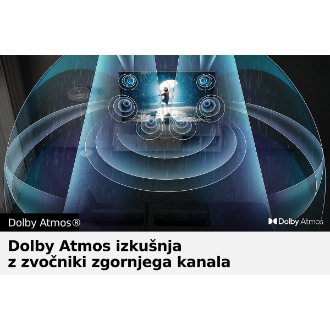 Zvočnivalovi Dolby Atmos prodirajo iz Neo QLED TV QN85B in napolnijo prostor
