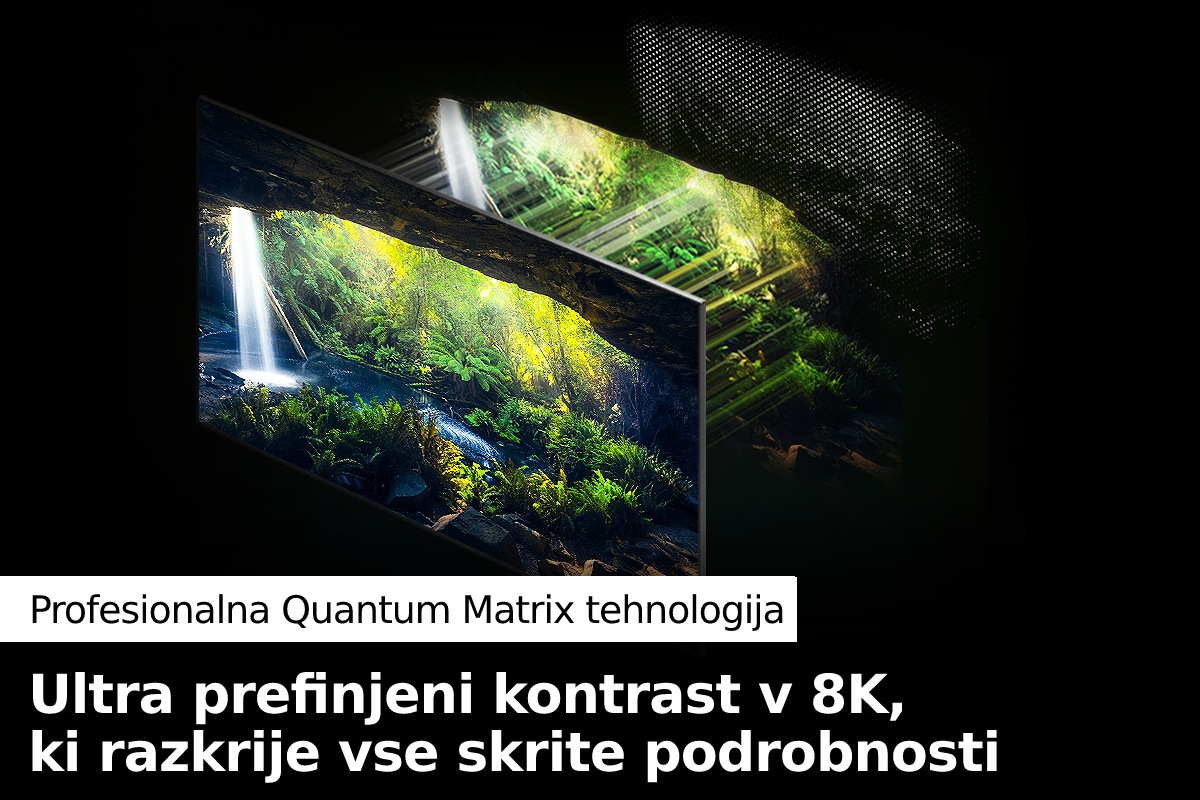 Neo QLED TV QN900B s profesionalno Quantum Matrix tehnologijo razkrije izjemne podrobnosti, tako v najtemnejših kot v najsvetlejših prizorih.