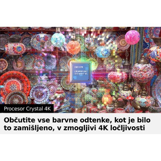 Crystal UHD BU8000 ima Crystal procesor 4K, ki pametno izboljša kakovost slike