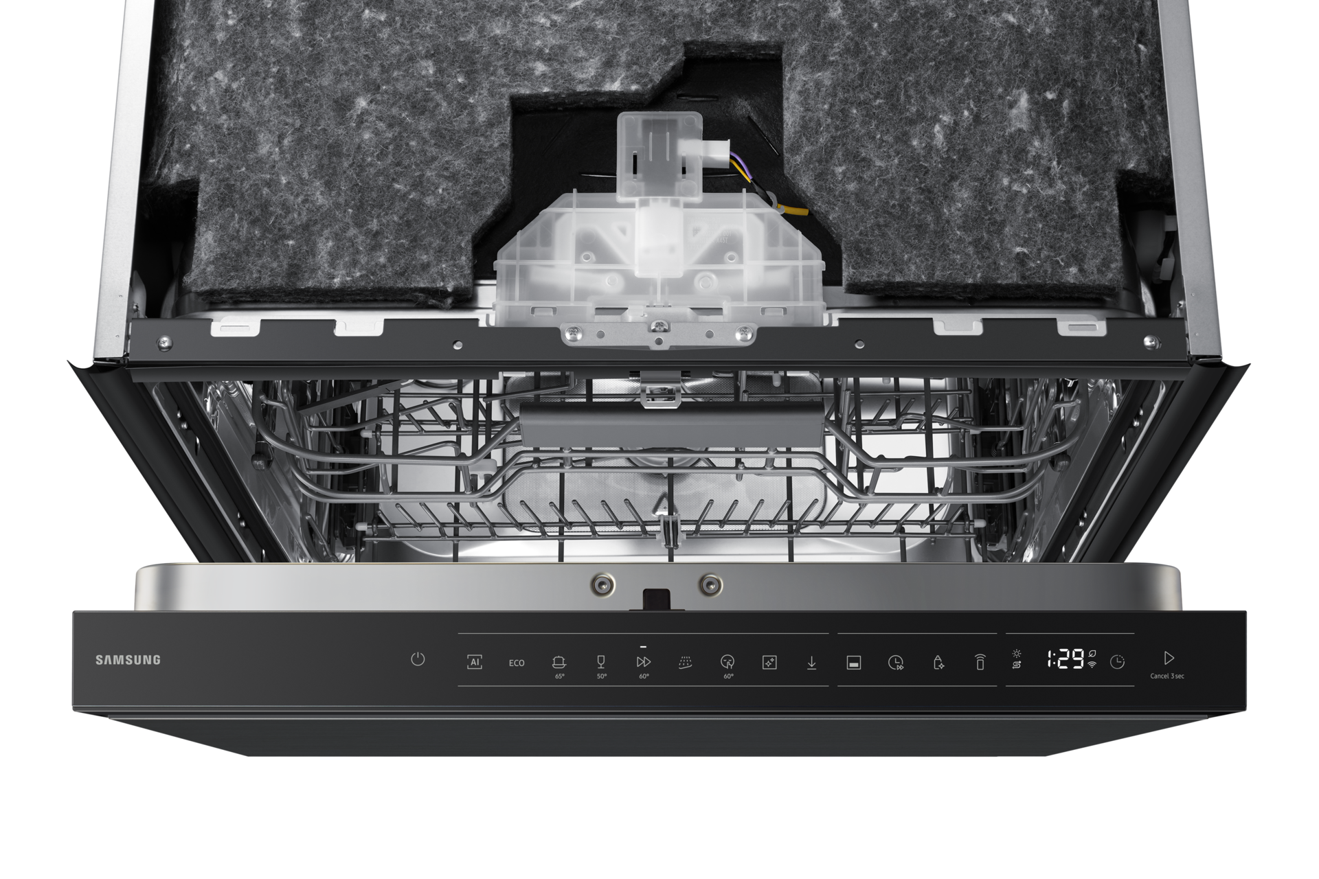 DW90H/24 Freestanding Dishwasher Energy Efficiency and AI Wash ⠀ Control-Panel Black 