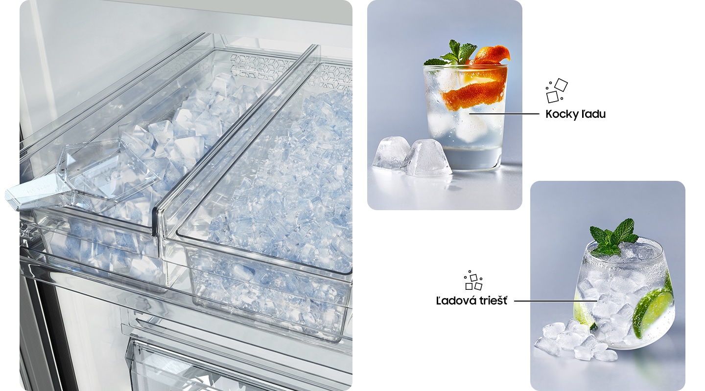 Dual Auto Ice Maker offers the convenience of both Cubed Ice and Ice Bites.