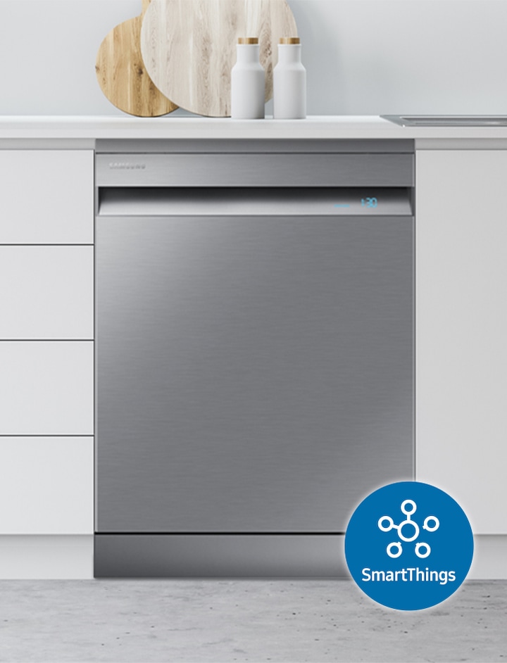 Shows the SmartThings App icon, which can be used to monitor and control the dishwasher from anywhere using a smartphone.