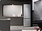 A RB7300 is built into a grey cabinet in a minimally decorated kitchen.